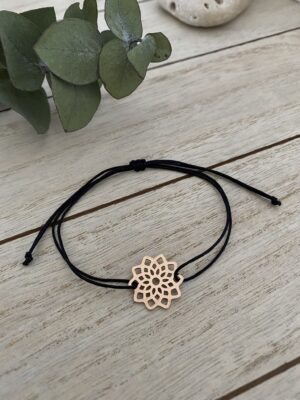 Šňůrkový náramek Mandala - rose gold #046